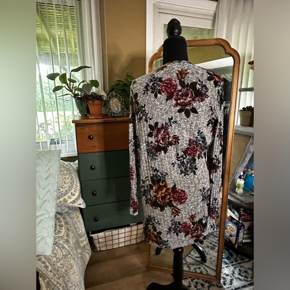 Fortune + Ivy Jada Printed Rib Cardigan - Picture 3 of 8